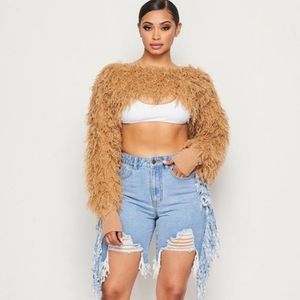 Crop top tan sweater